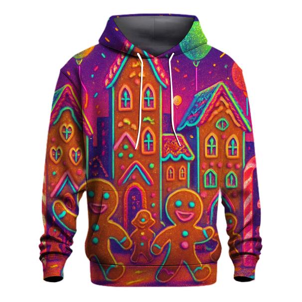 Gingerbread City Parade printed hoodies
