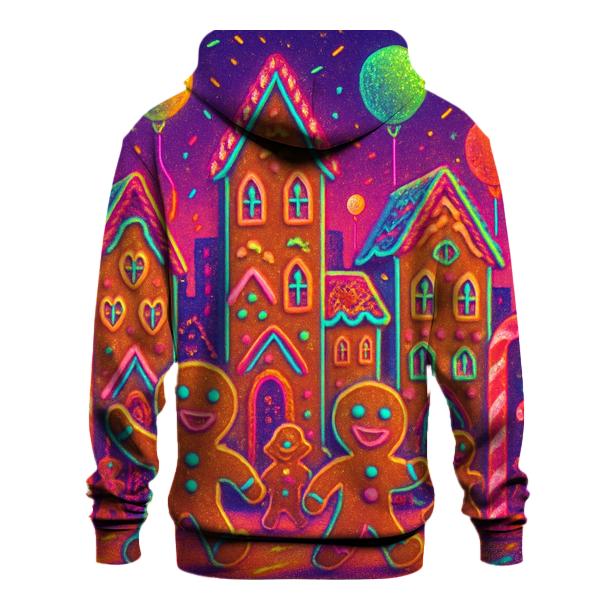 Gingerbread City Parade printed hoodies