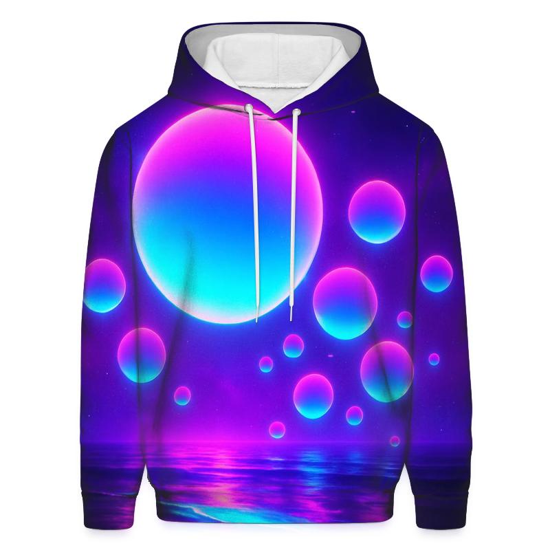 Neon Tide Orb zip-up hoodies