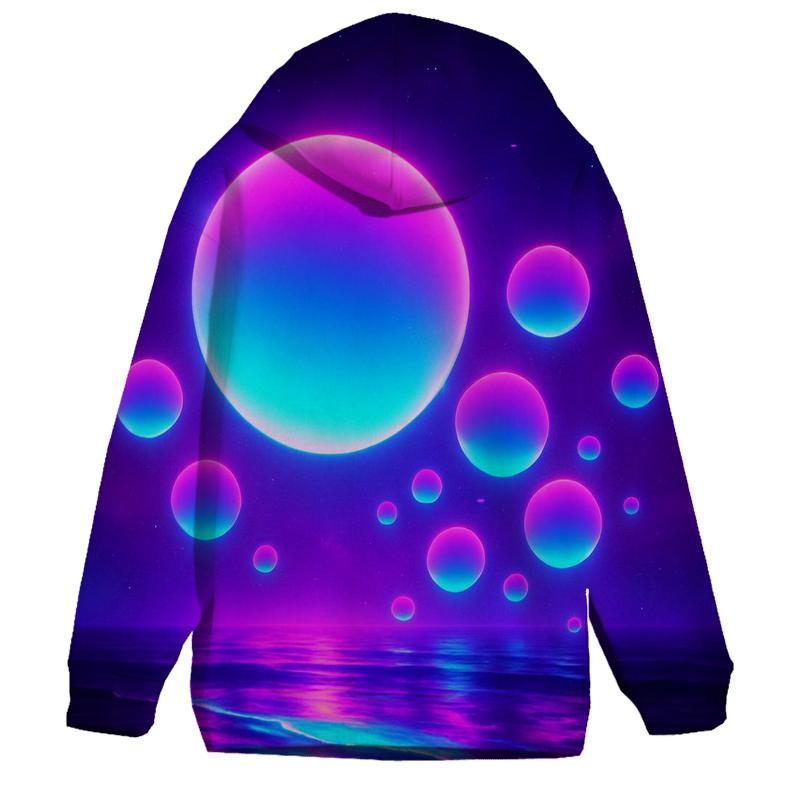 Neon Tide Orb zip-up hoodies