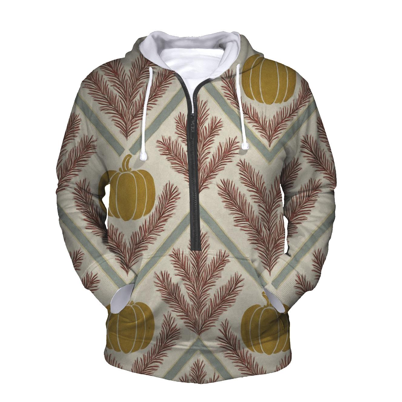 Golden Pumpkin Chevron On Ivory Background hoodie styles