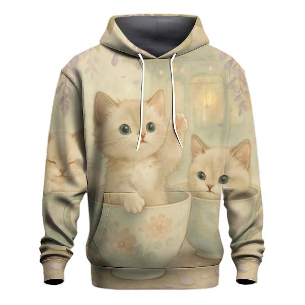 Botanical Tea House Kittens heavyweight hoodies