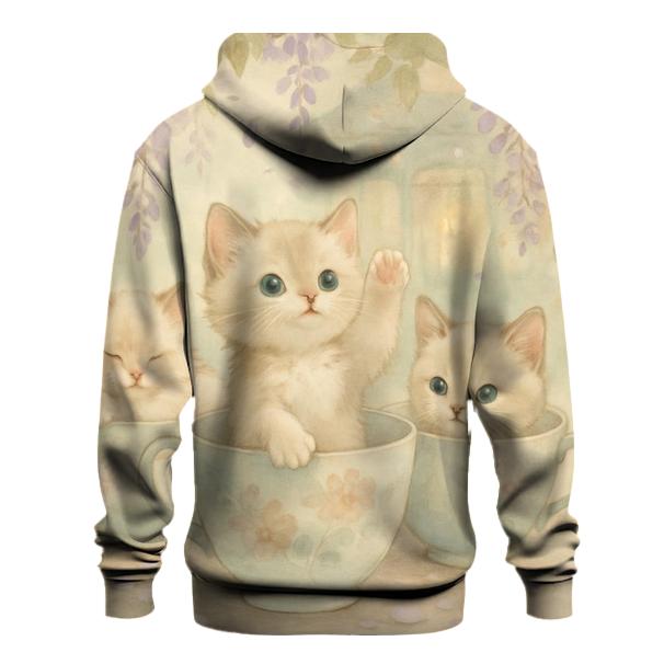Botanical Tea House Kittens heavyweight hoodies