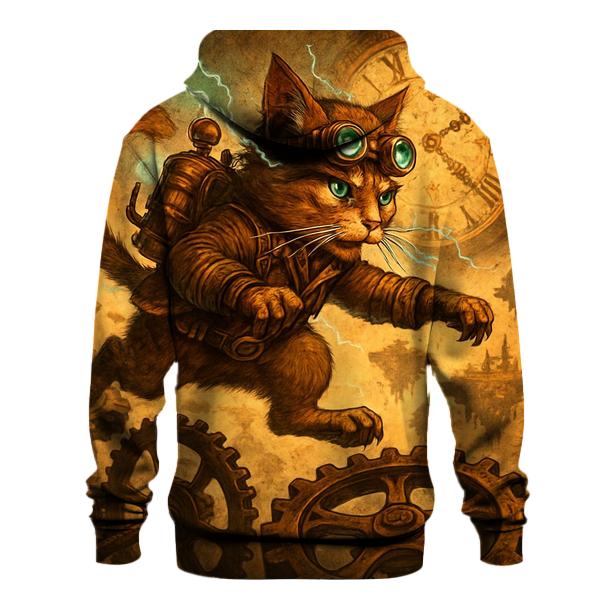 Clockwork Explorer Cat designer hoodies