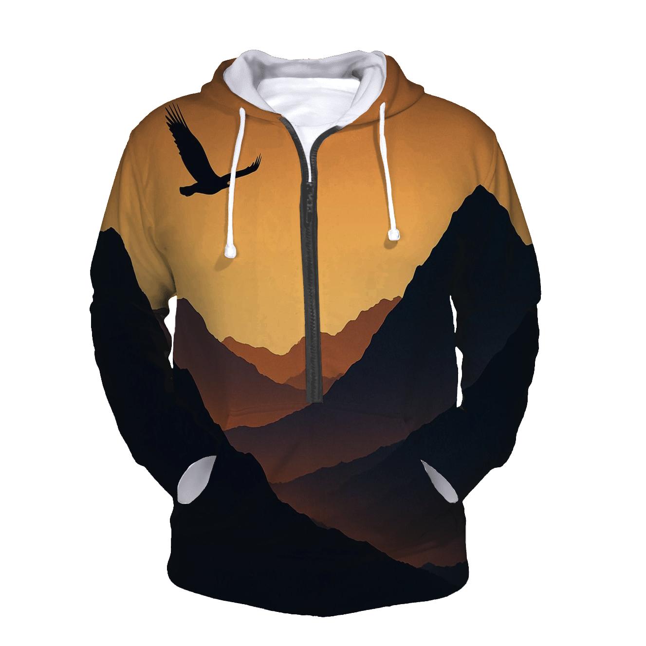 Sepia Mountain Lullaby printed hoodies