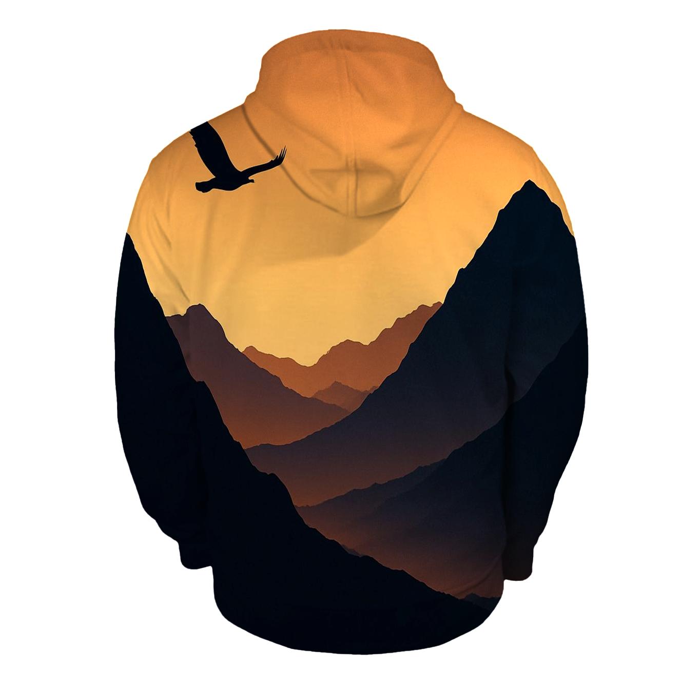 Sepia Mountain Lullaby printed hoodies
