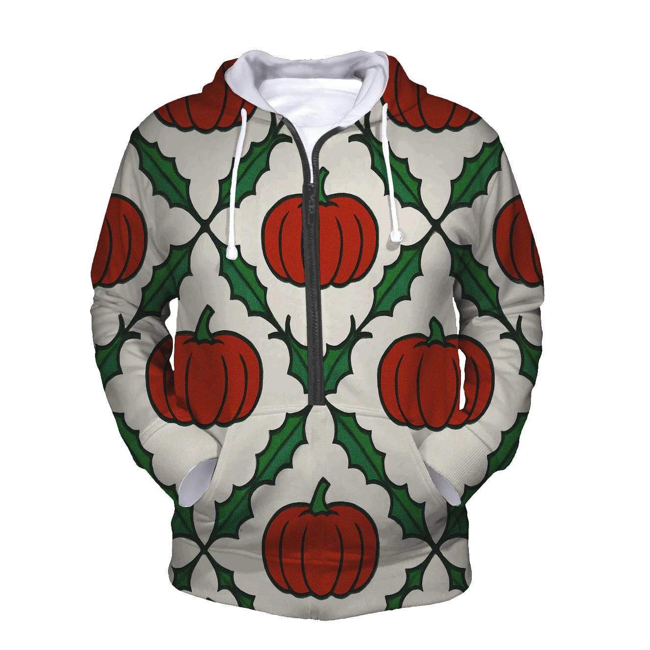 Pumpkin Silhouette Lattice On White Background hoodie styles