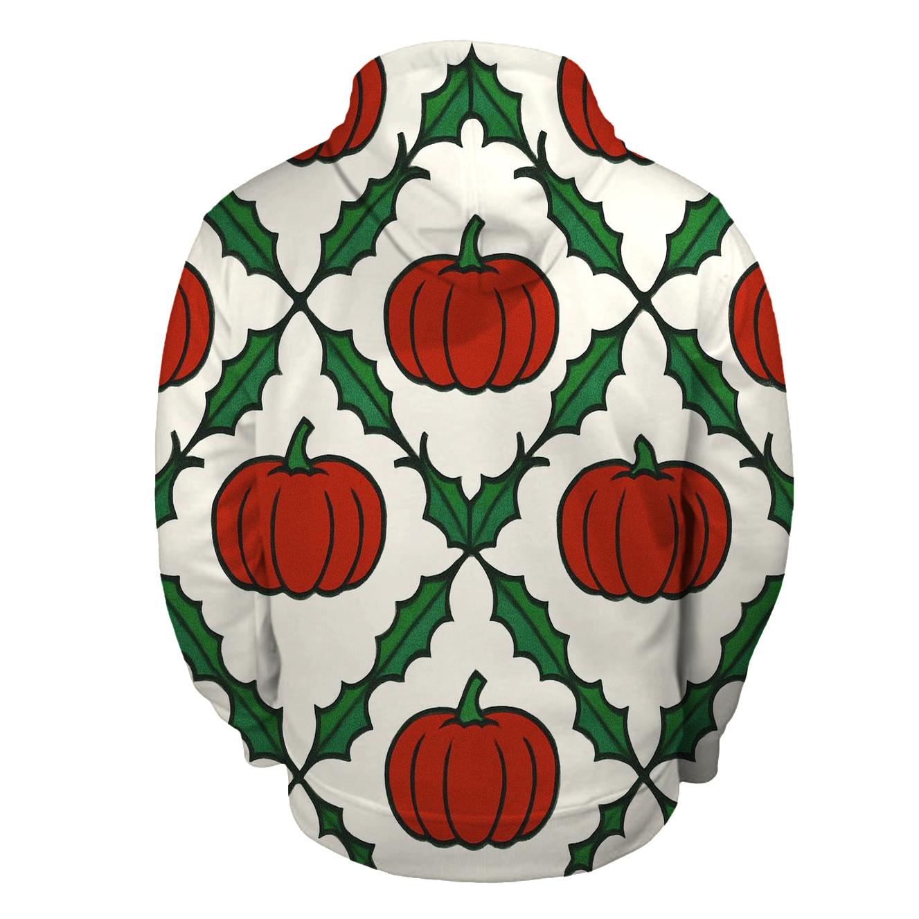 Pumpkin Silhouette Lattice On White Background hoodie styles