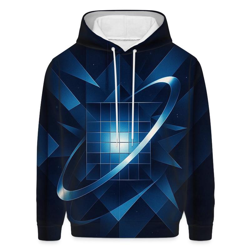 Chromatic Orbit Grid zip-up hoodies