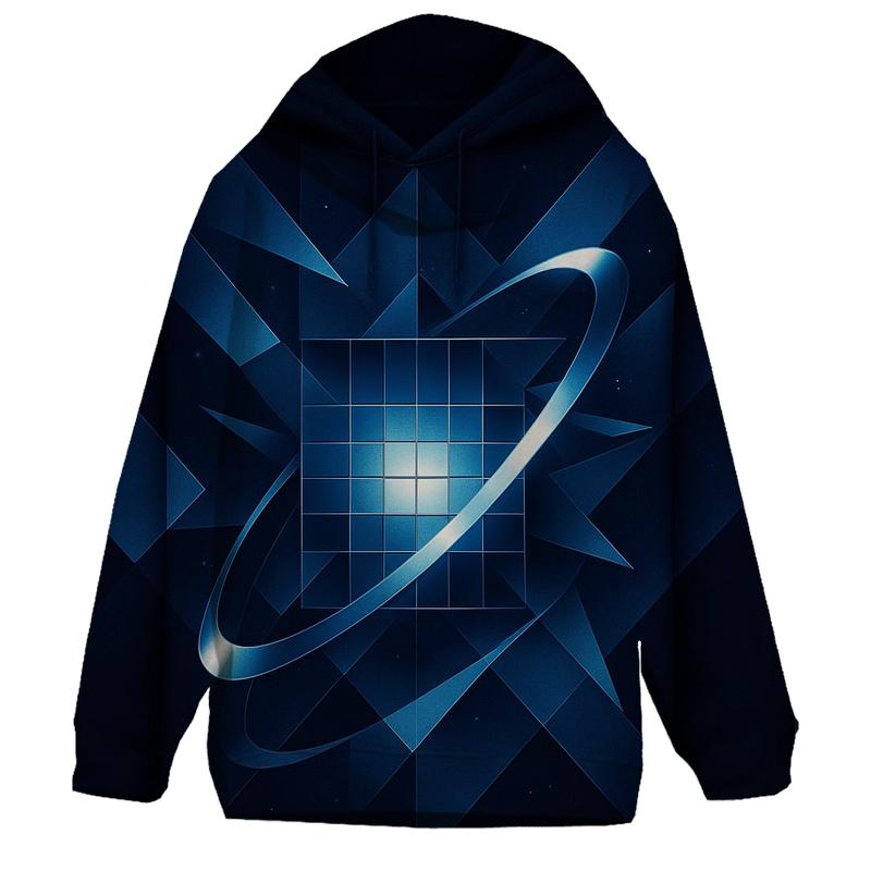 Chromatic Orbit Grid zip-up hoodies