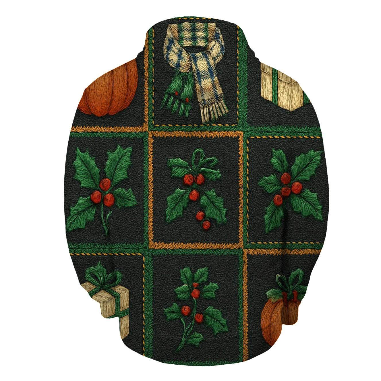Patchwork Pumpkin Tile On Charcoal Background hoodies fashion