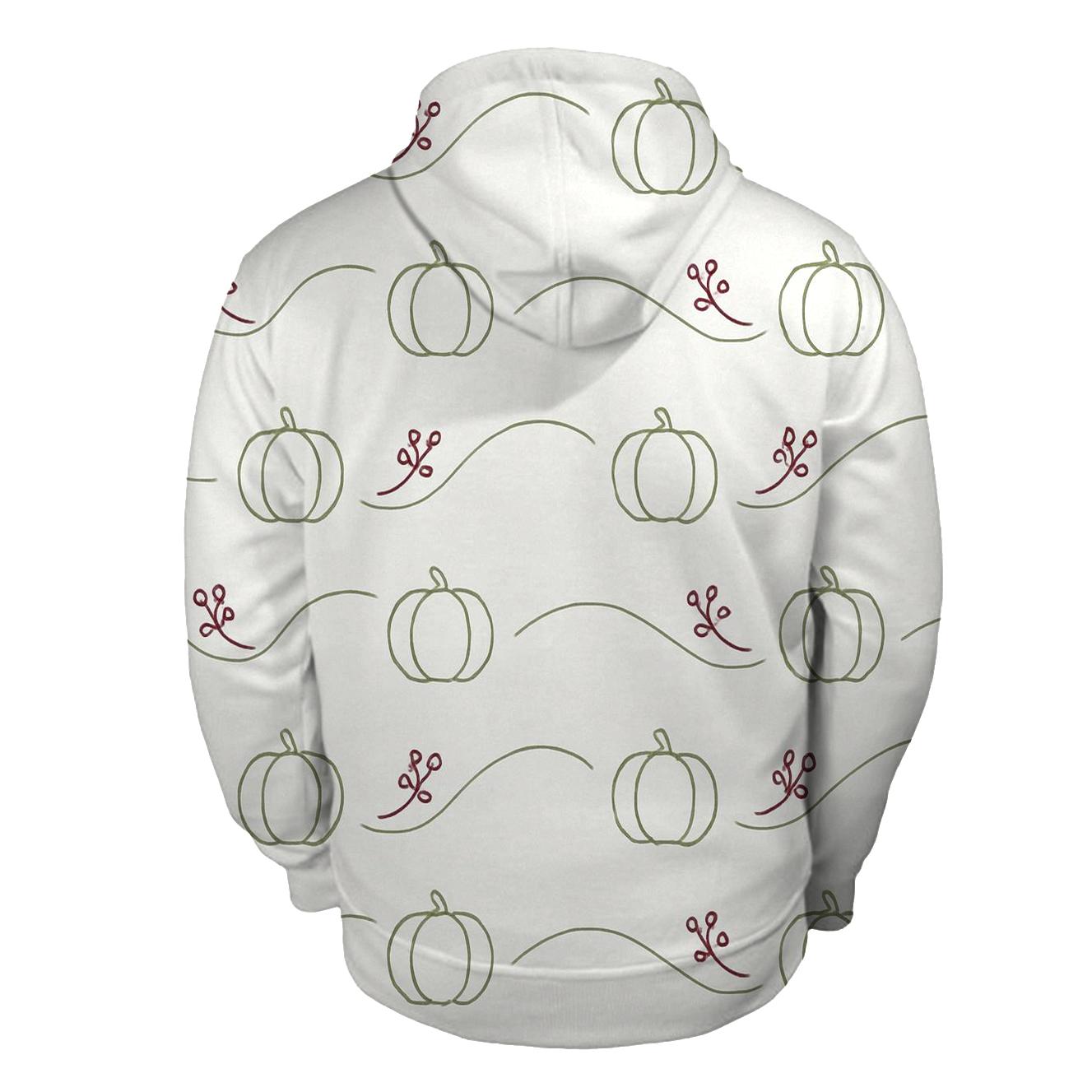 Minimal Pumpkin Outline Wave On Light Gray Background heavyweight hoodies