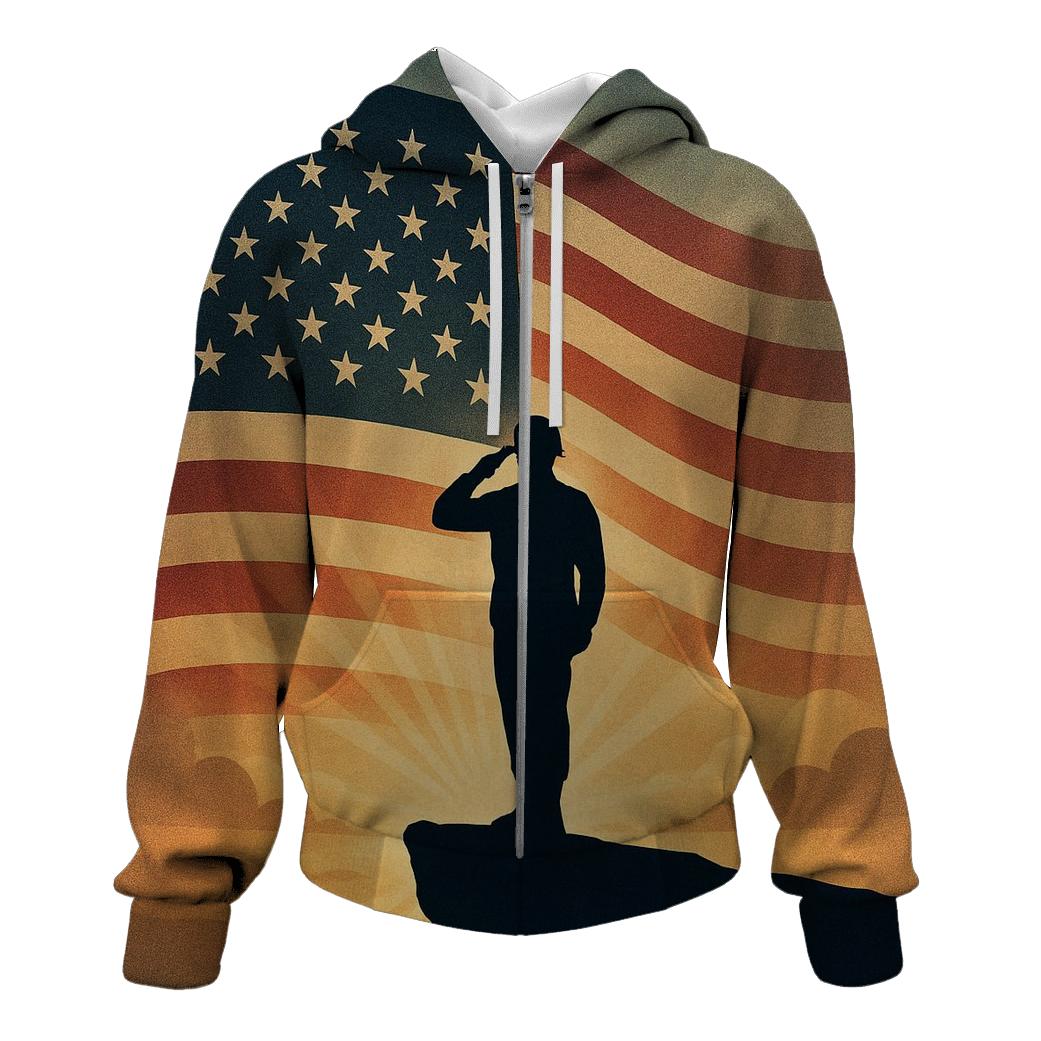 Sunrise Salute Silhouette pullover hoodies
