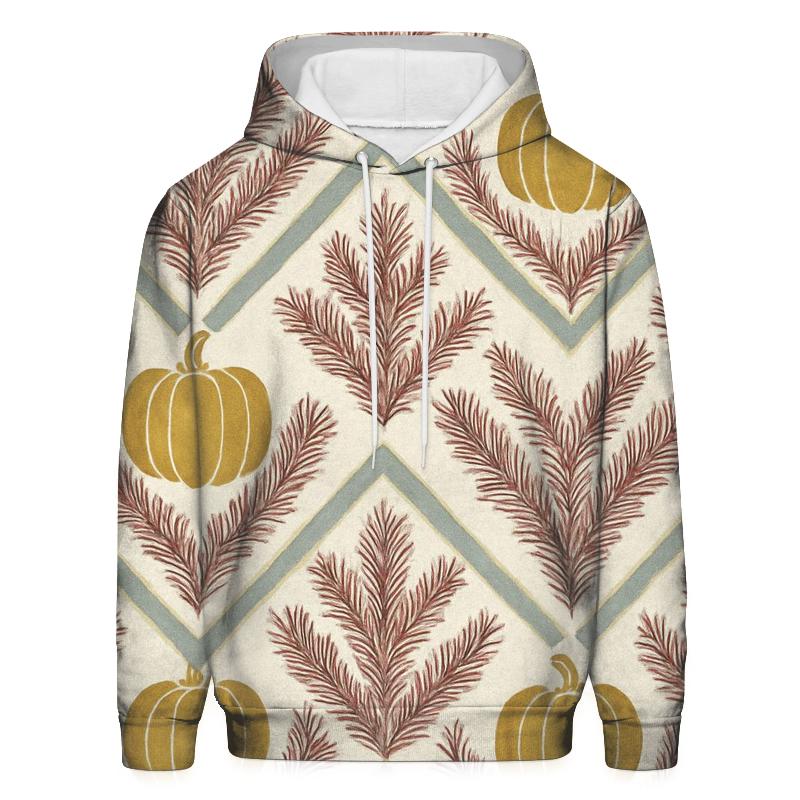 Golden Pumpkin Chevron On Ivory Background premium hoodies