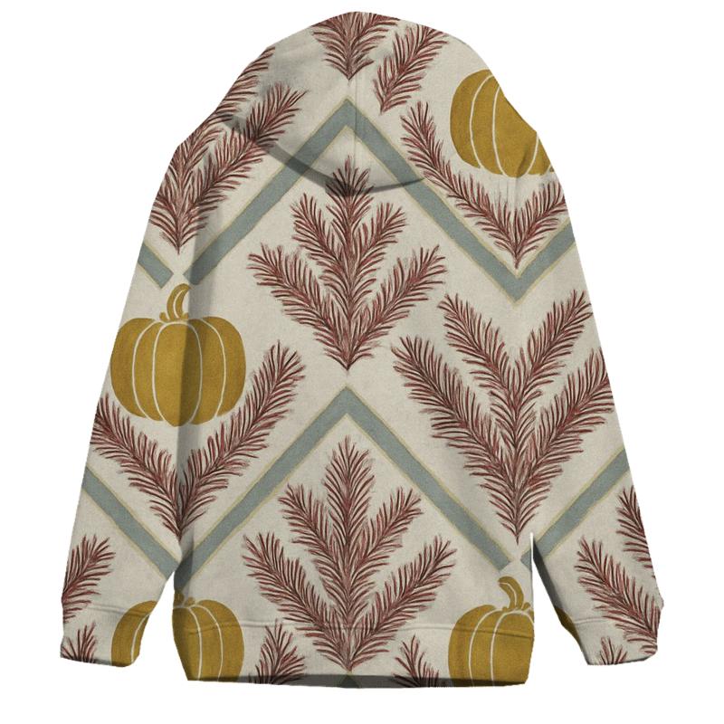 Golden Pumpkin Chevron On Ivory Background premium hoodies