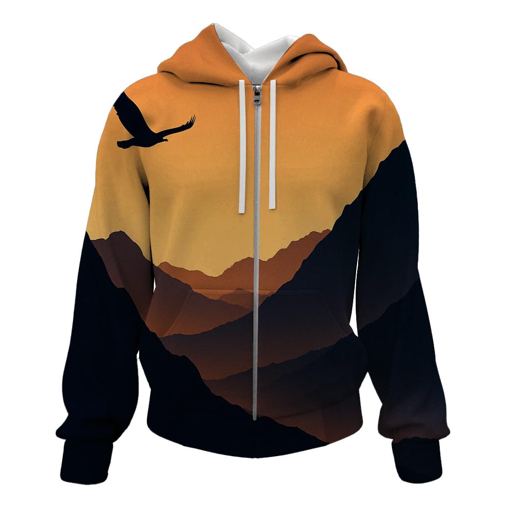 Sepia Mountain Lullaby zip-up hoodies