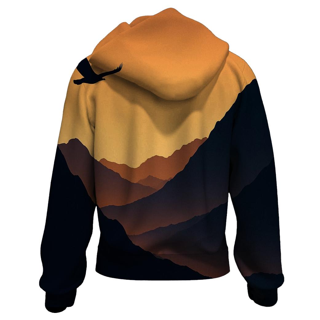 Sepia Mountain Lullaby zip-up hoodies