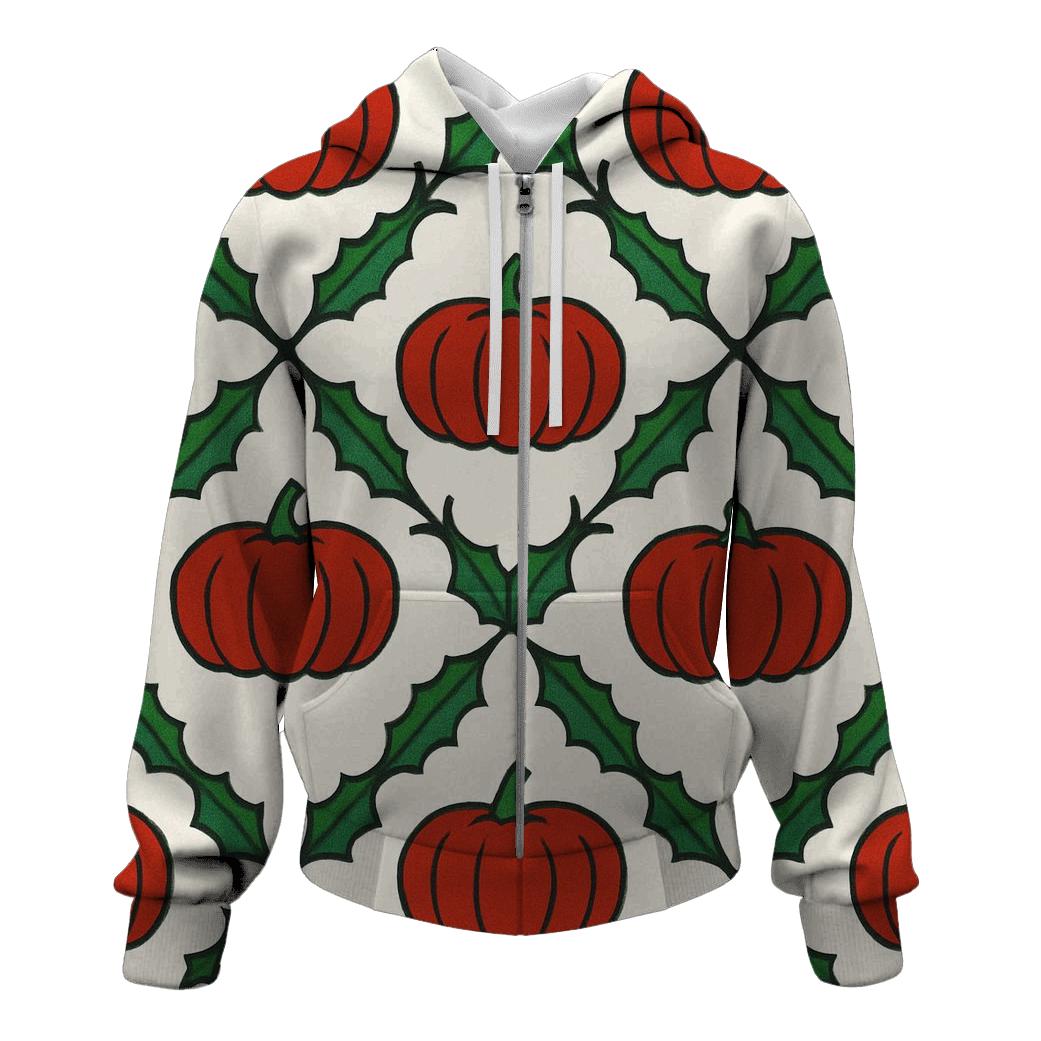 Pumpkin Silhouette Lattice On White Background lightweight hoodies