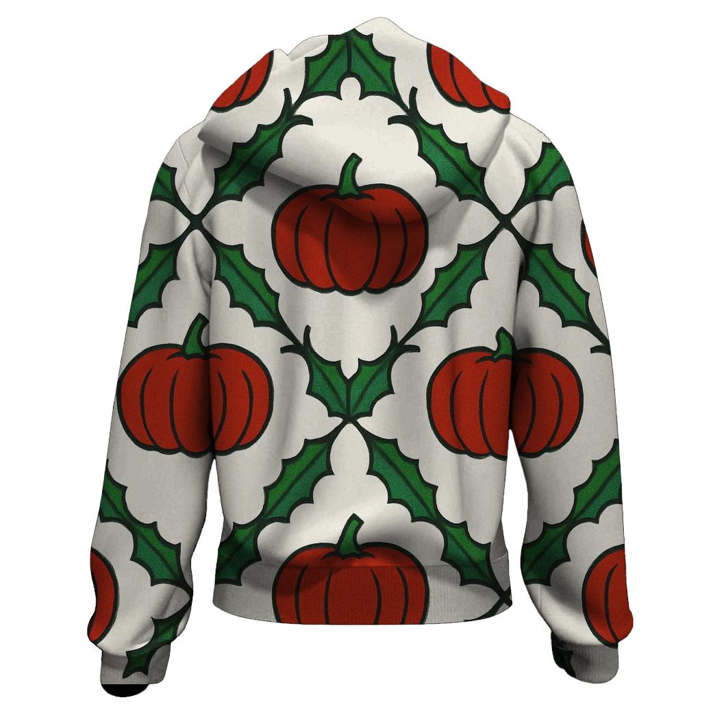 Pumpkin Silhouette Lattice On White Background lightweight hoodies