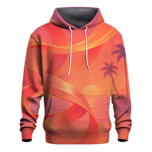 Coral Sunset Ribbon graphic hoodies