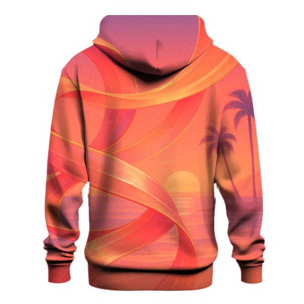 Coral Sunset Ribbon graphic hoodies
