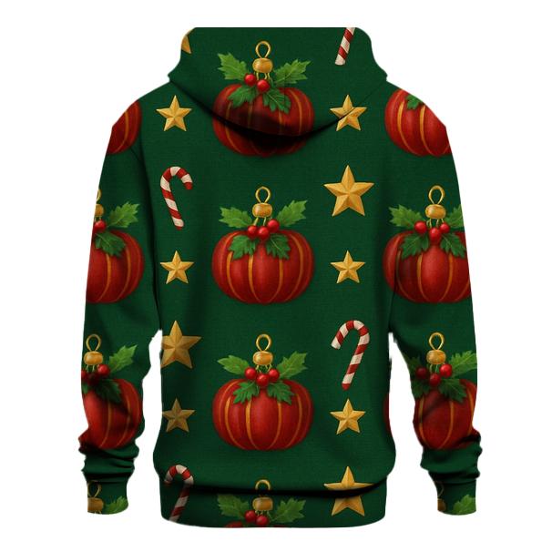 Festive Pumpkin Ornament Grid On Deep Green Background hoodie trends