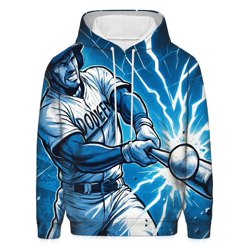 Dodger Blue Lightning Swing graphic hoodies