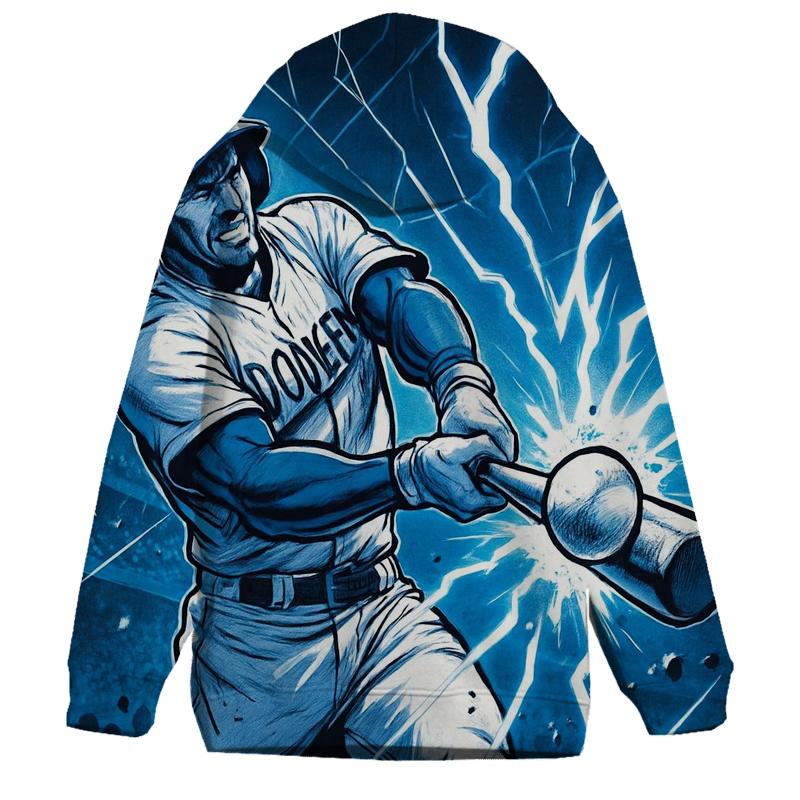 Dodger Blue Lightning Swing graphic hoodies