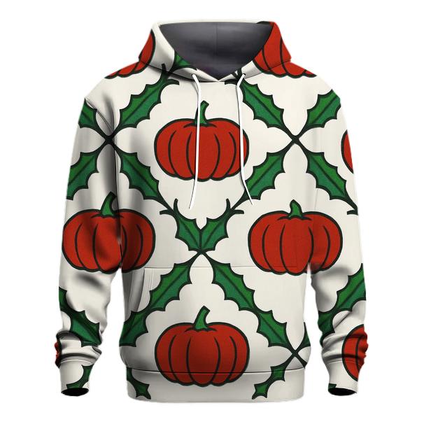 Pumpkin Silhouette Lattice On White Background graphic hoodies
