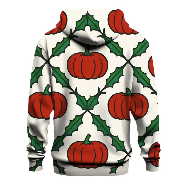 Pumpkin Silhouette Lattice On White Background graphic hoodies