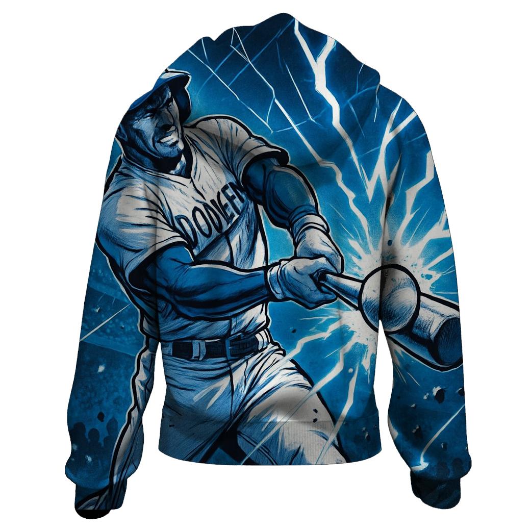 Dodger Blue Lightning Swing premium hoodies