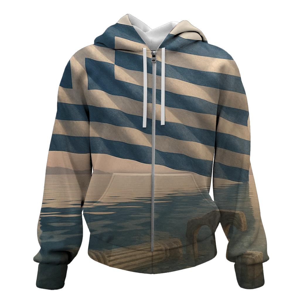 Aegean Marble embroidered hoodies