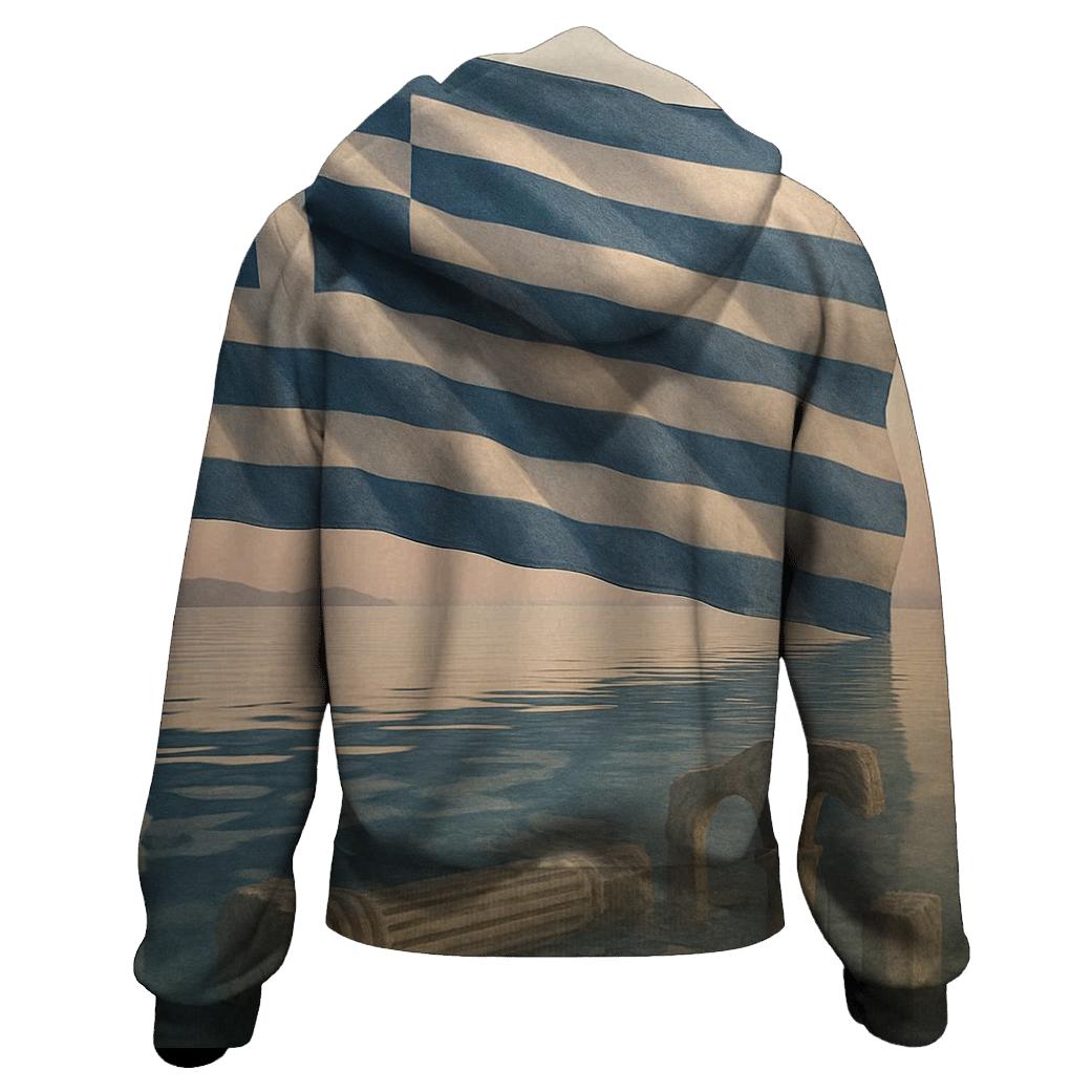 Aegean Marble embroidered hoodies