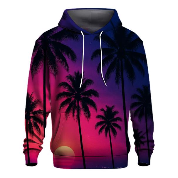 Neon Palmtree Silhouettes lightweight hoodies
