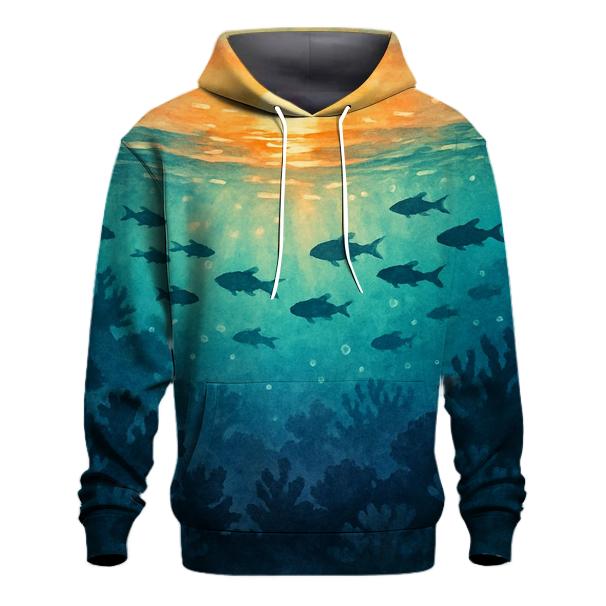 Cyan Reef Sundown heavyweight hoodies