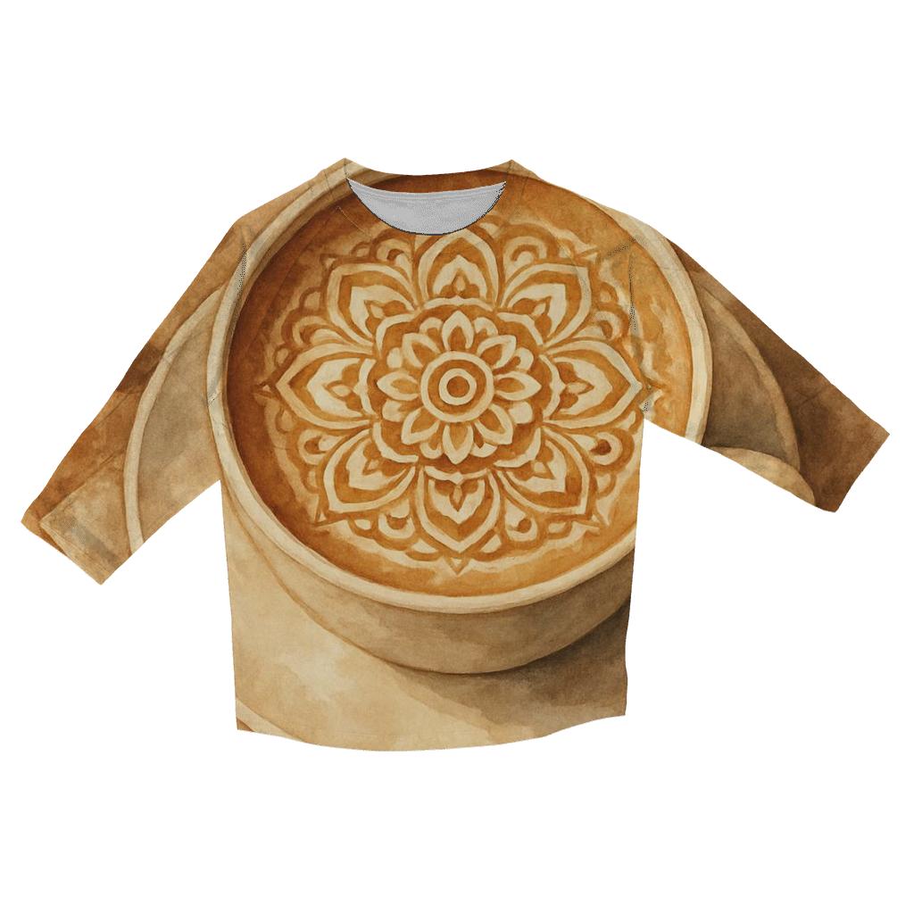 Latte Swirl Mandala custom 3/4 sleeve shirts