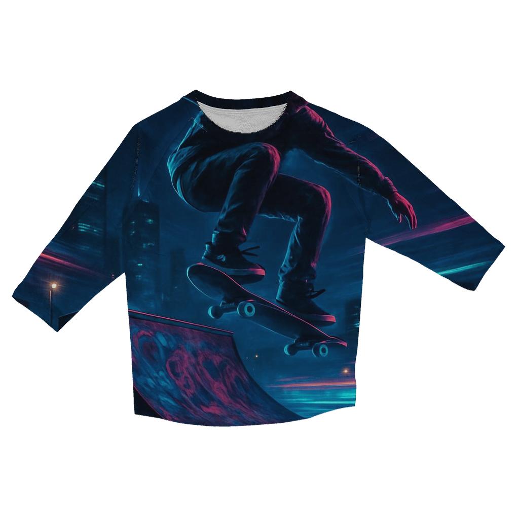 Urban Skate Night Ride trendy 3/4 sleeve tops