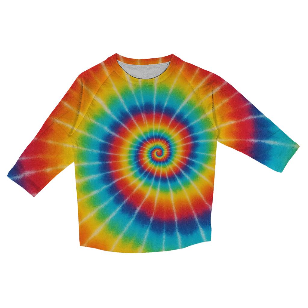 Rainbow Spiral Burst casual three quarter sleeve shirts