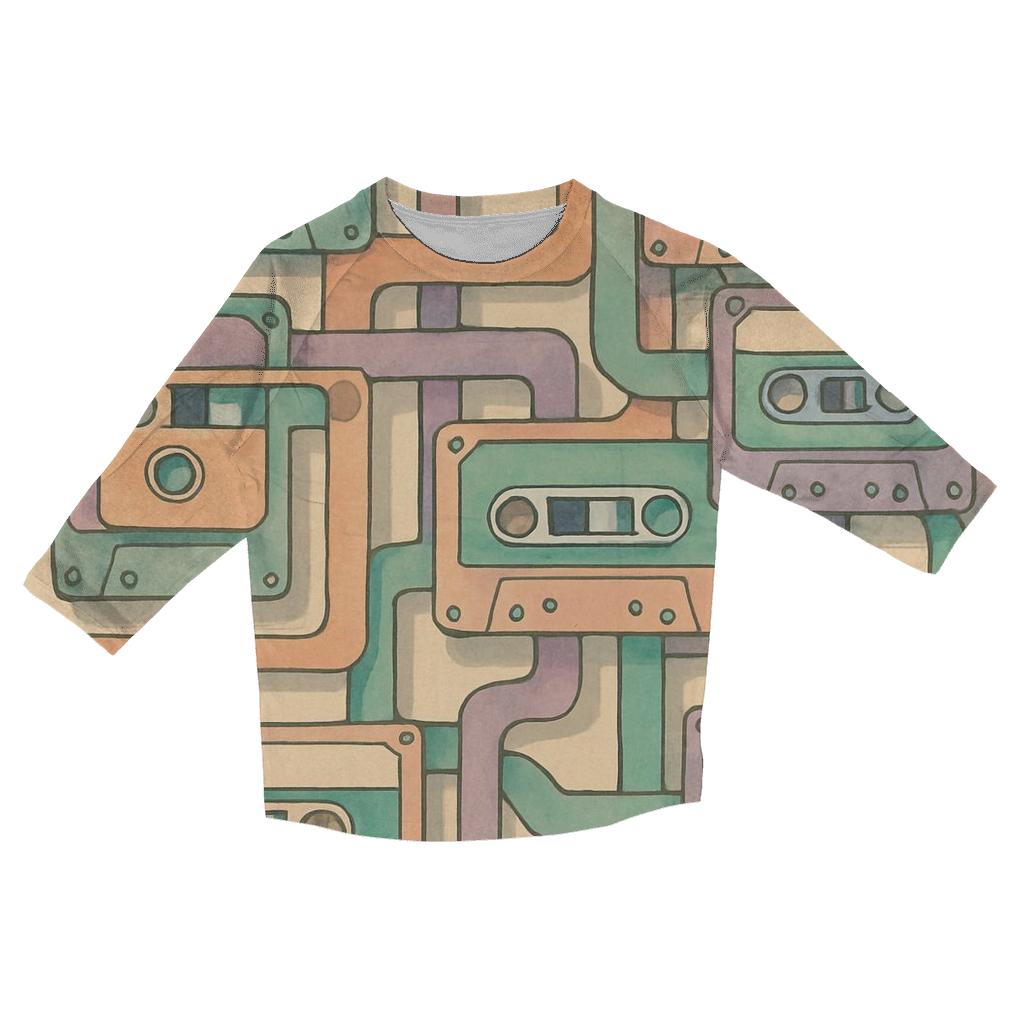 Cassette Maze Retro designer 3/4 sleeve blouses