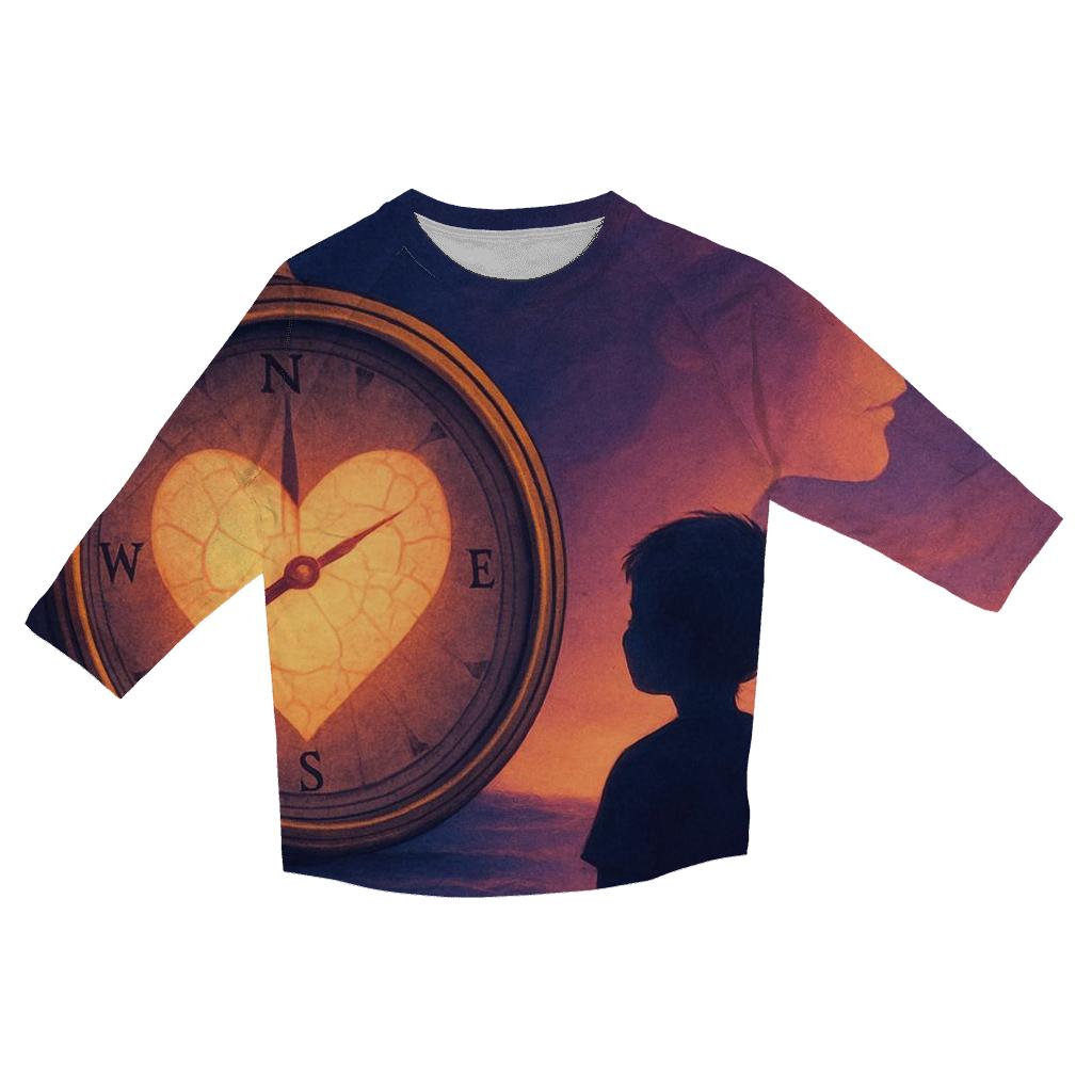 The Hearts Compass printed three quarter sleeve shirts