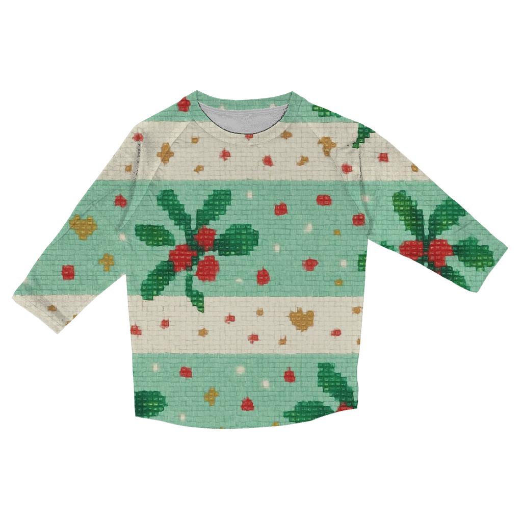 Merry Mistletoe Confetti Design fashion 3/4 sleeve shirts