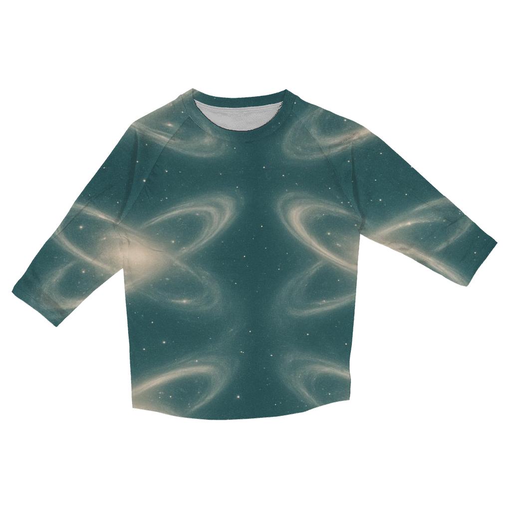 Gravitational-Lens Arc Field printed three quarter sleeve shirts