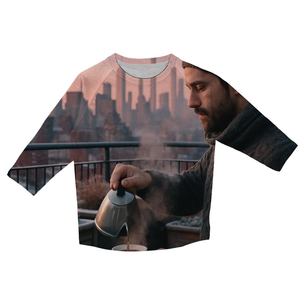Winter Dawn From A Rooftop Garden personalized 3/4 sleeve tees