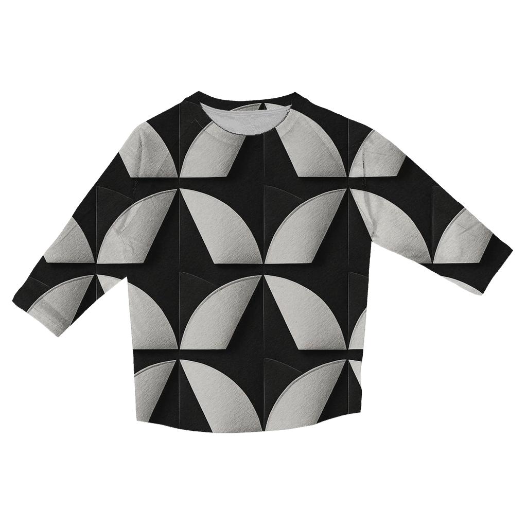 Filter Grid Geometry printed three quarter sleeve shirts