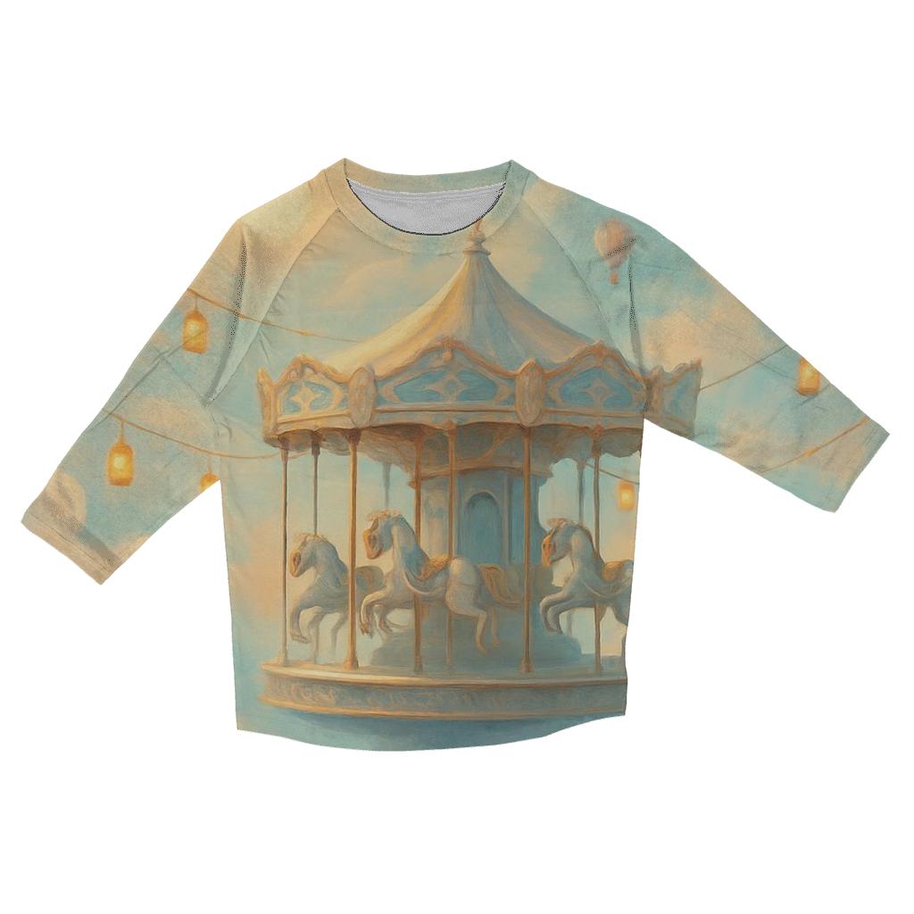 Surreal Carousel Of Clouds trendy 3/4 sleeve tops