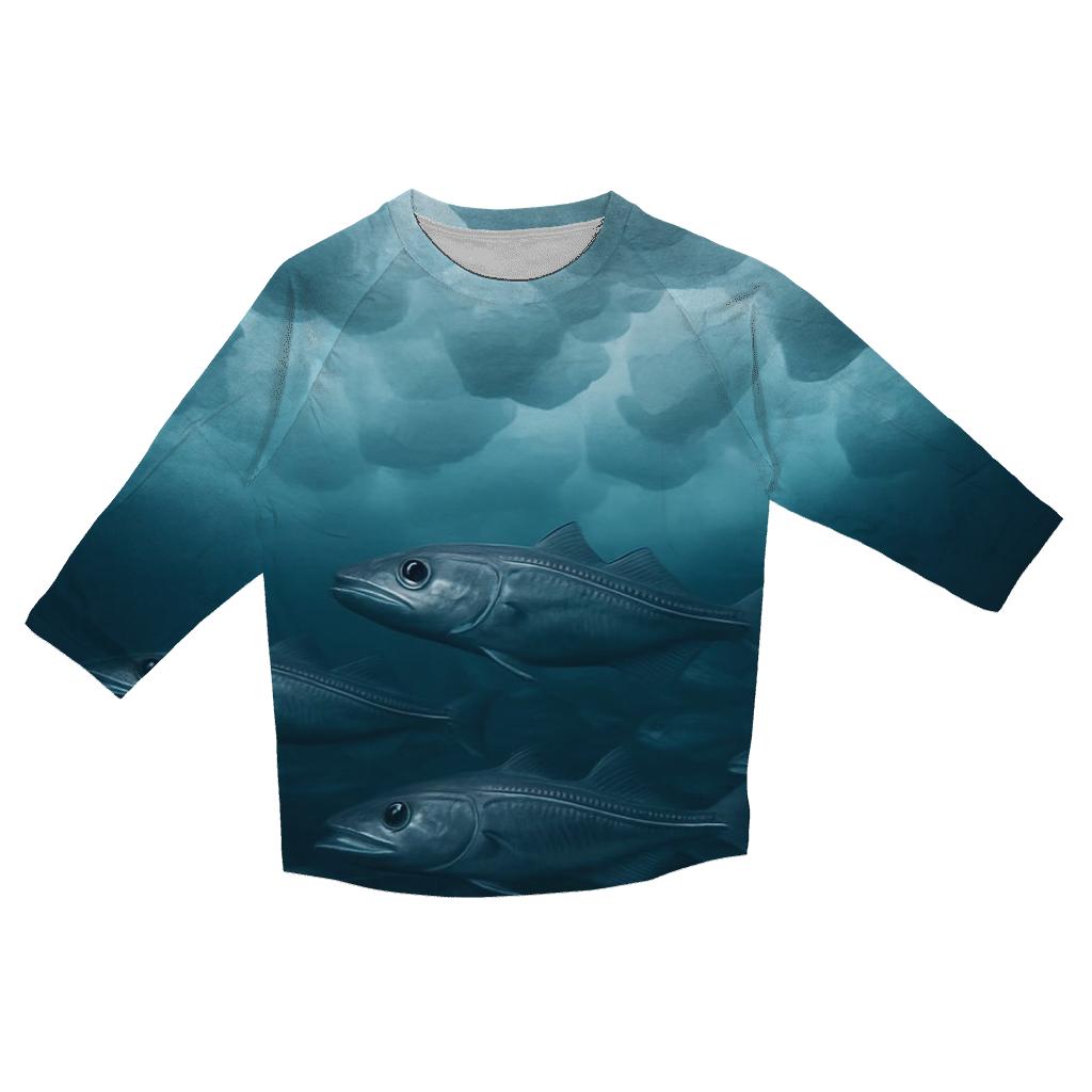Under-Ice Forage Arctic Cod casual three quarter sleeve shirts