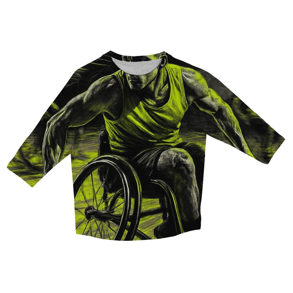 Adaptive Wheelchair Rugby Action stylish quarter sleeve tops