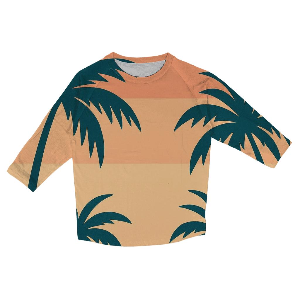 Sunset Palm Lines cotton quarter sleeve shirts