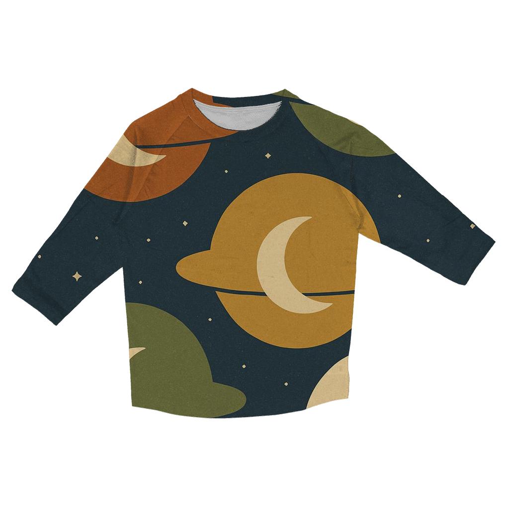 Harvest Moon Motif cotton quarter sleeve shirts