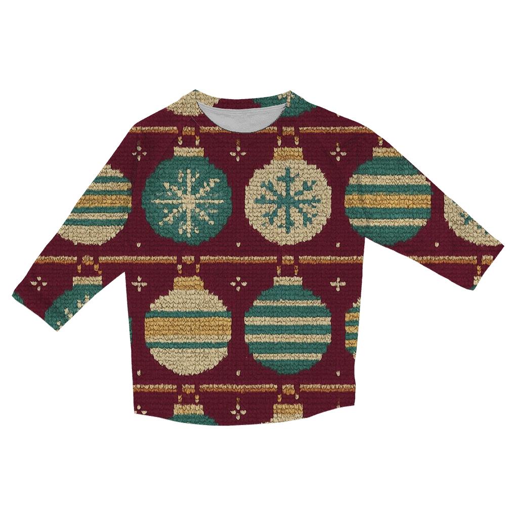 Ornament Ribbon Tapestry Design printed three quarter sleeve shirts